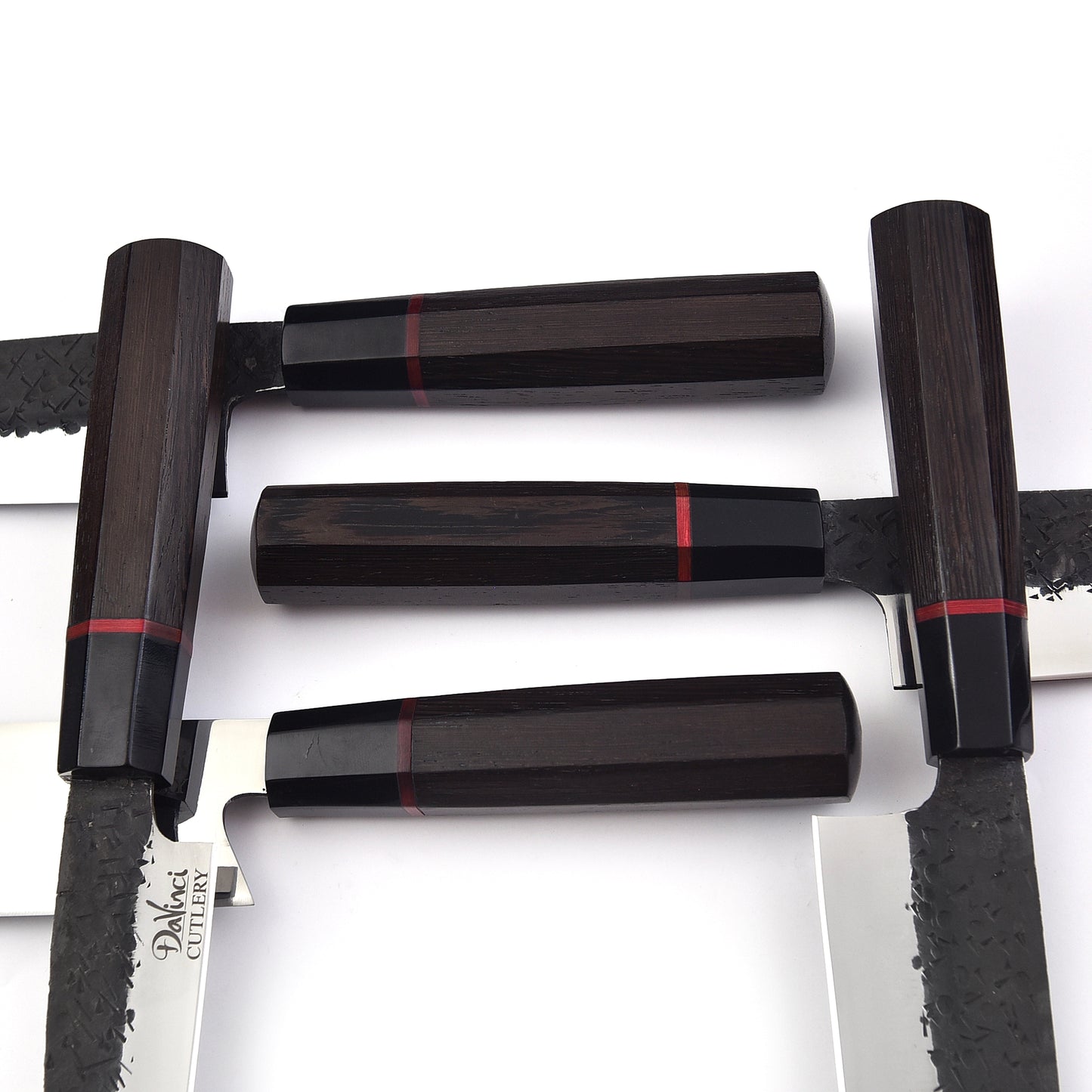 The Japanese - Handcrafted Carbon steel 5 Piece Chef Knife Set & Leather Roll