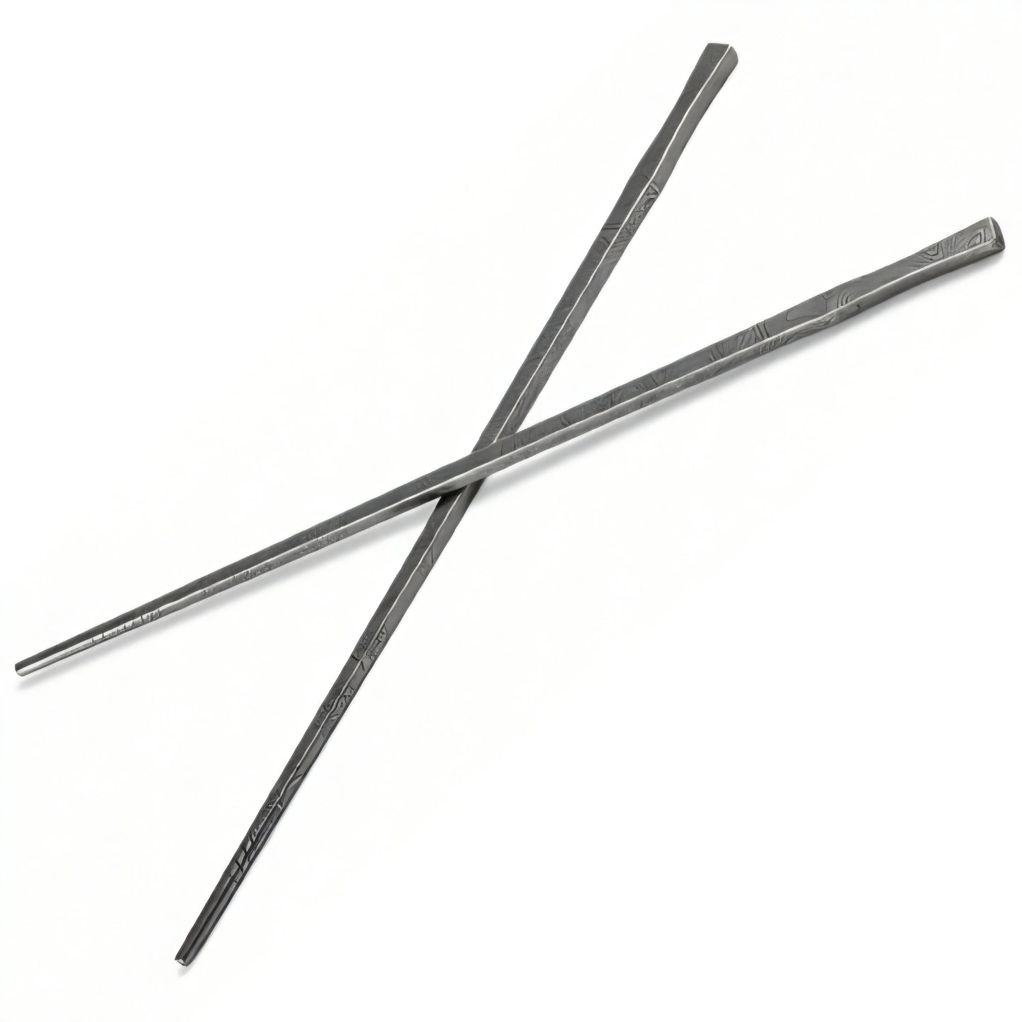 Two carbon fiber rods on a white background