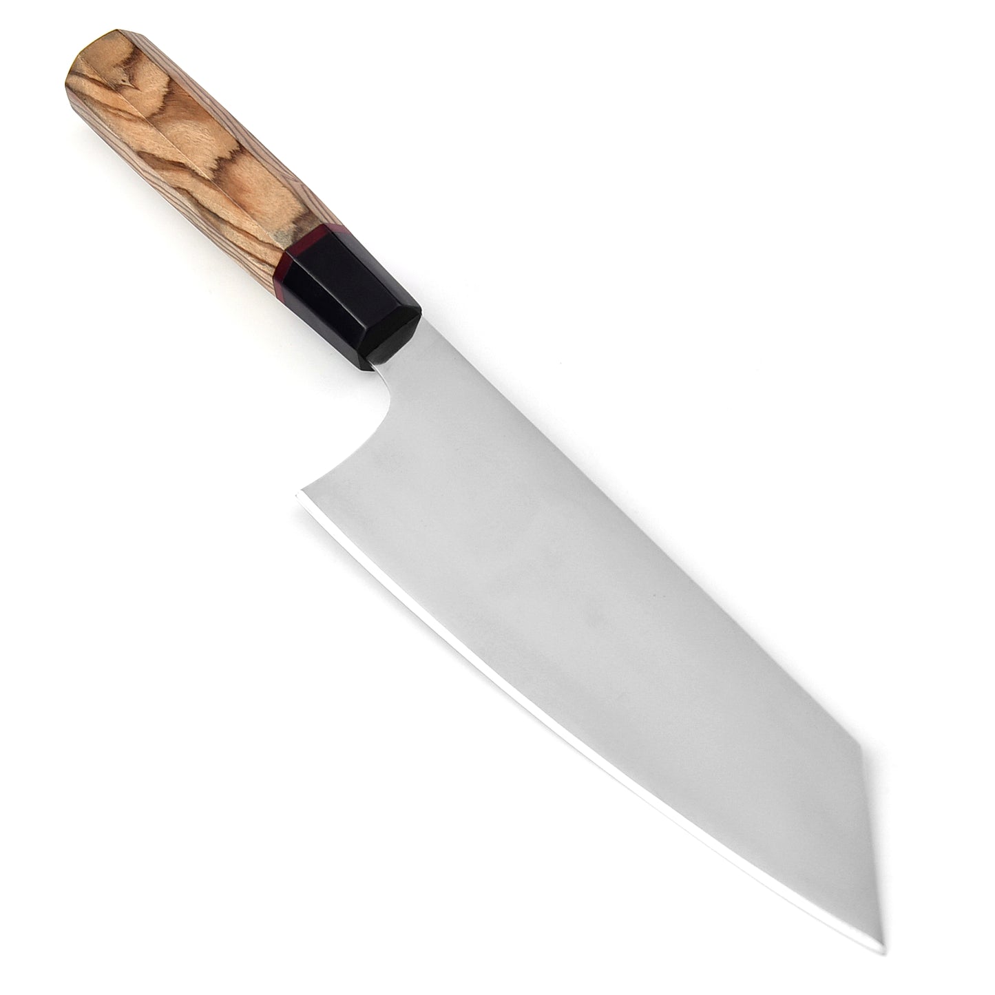 The Skin Woody | Handmade carbon Steel Chef Knife Wooden handle with Leather case