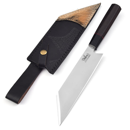 The Japanese - Handcrafted Carbon steel Chef Knife & Leather Case