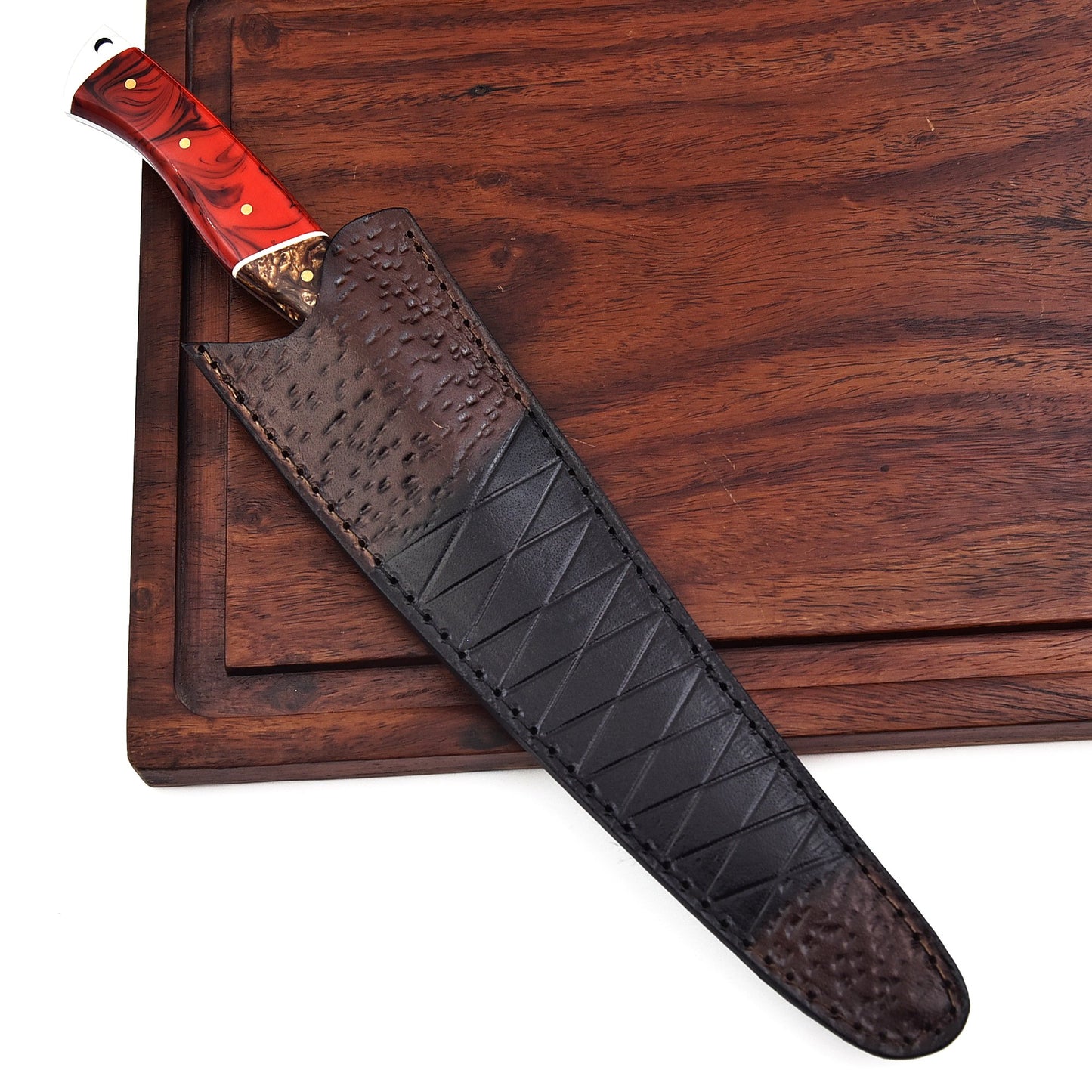 The resinary Fillet Knife - Beautiful resin art handle & Leather Sheath