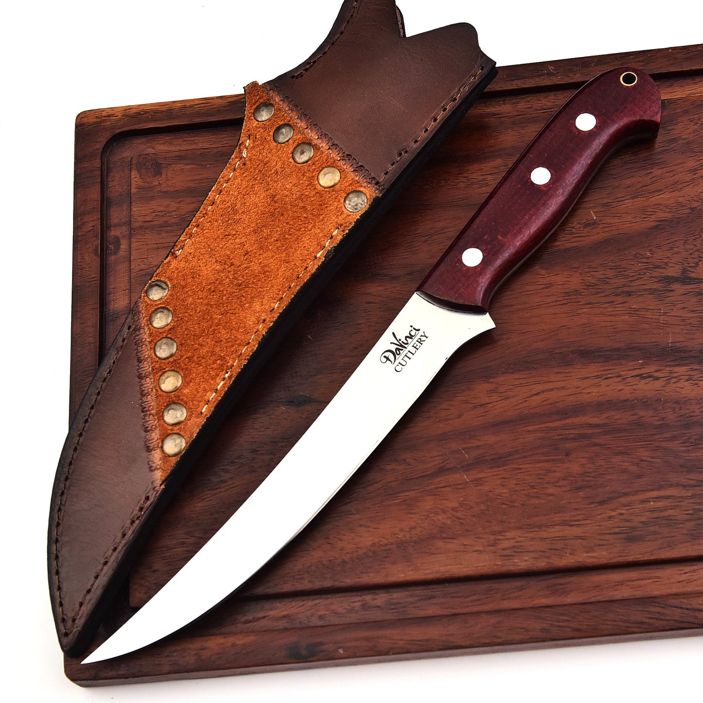 The simplicity Fillet Knife - Beautiful Simple handle & Leather Sheath