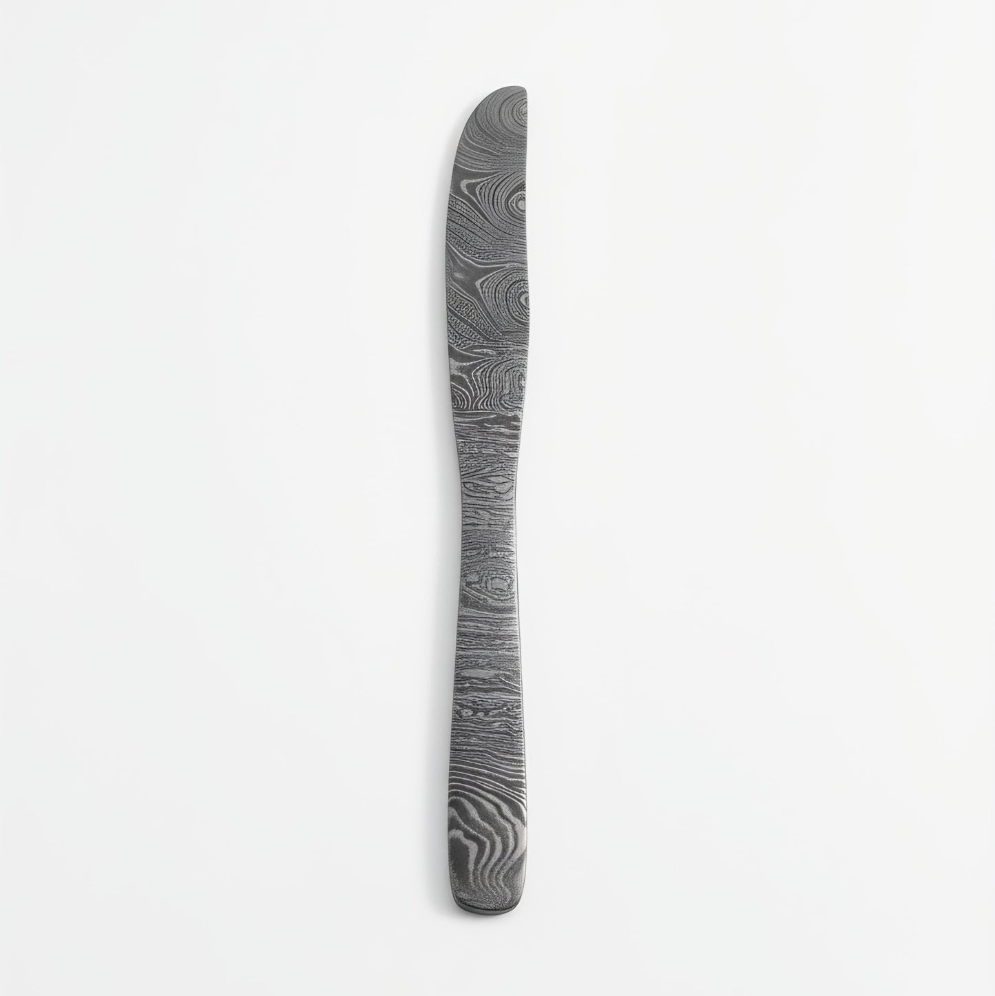 Decorative knife with a patterned handle on a white background Damascus cutlery set