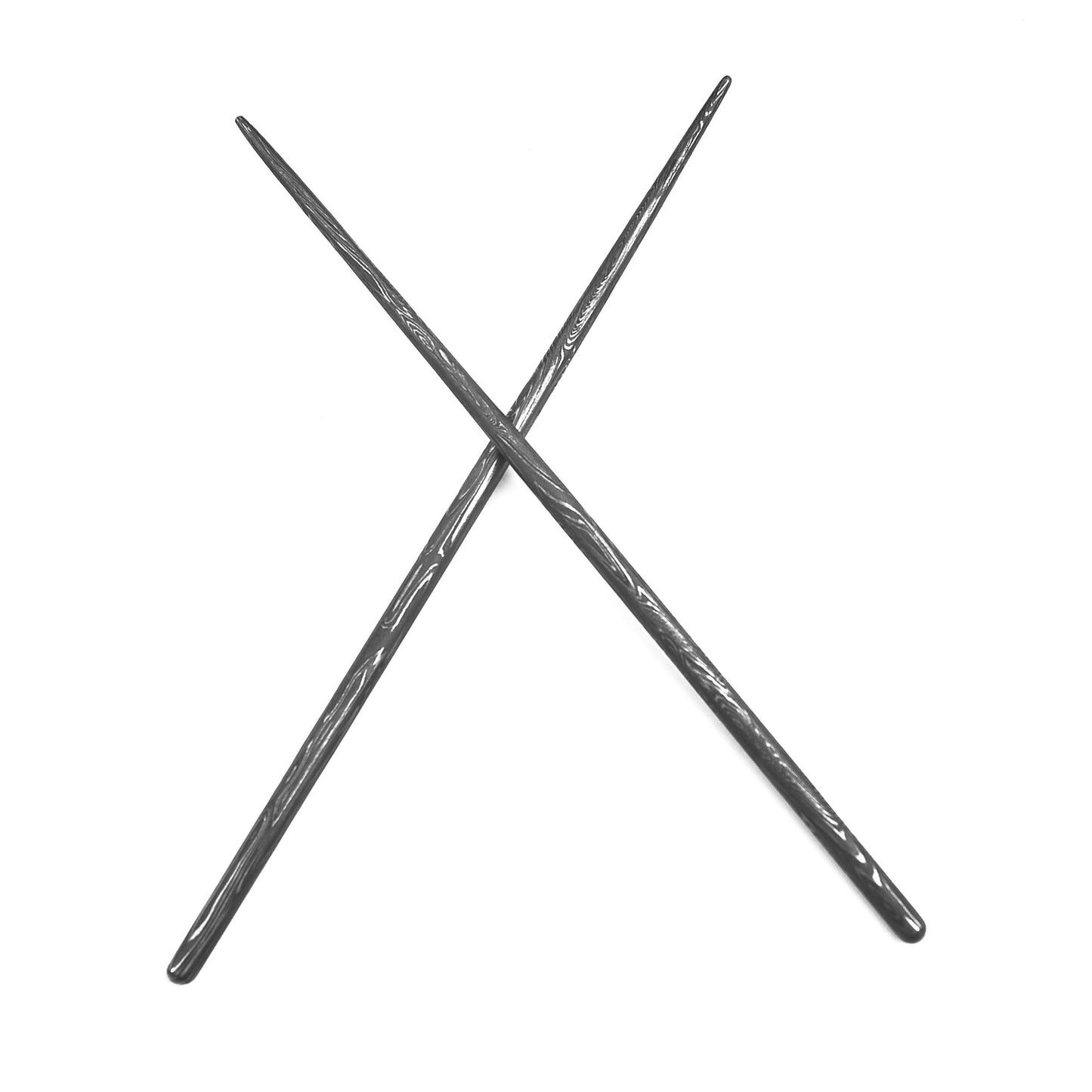 Two crossed drumsticks on a white background