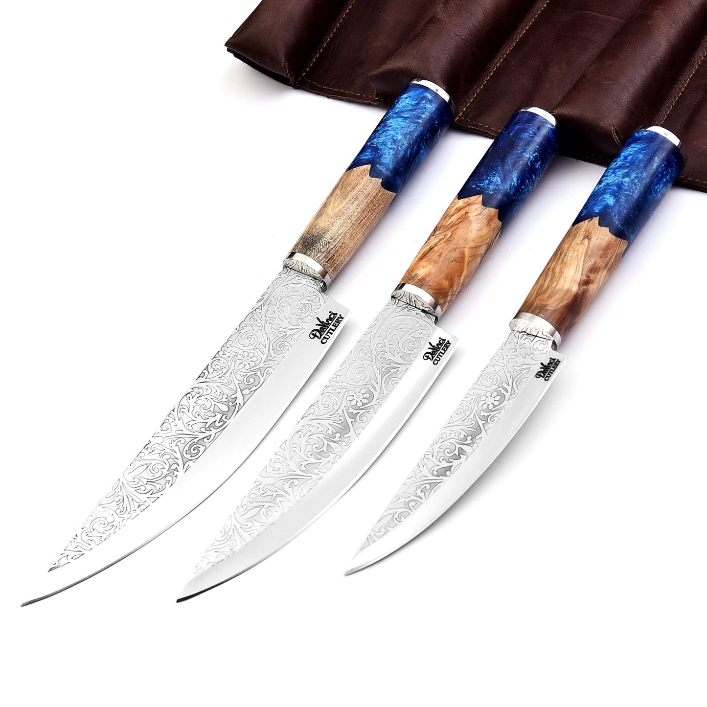 The Legacy Set - Heirloom Quality Stainless Steel 3 Knife Set & Leather Roll