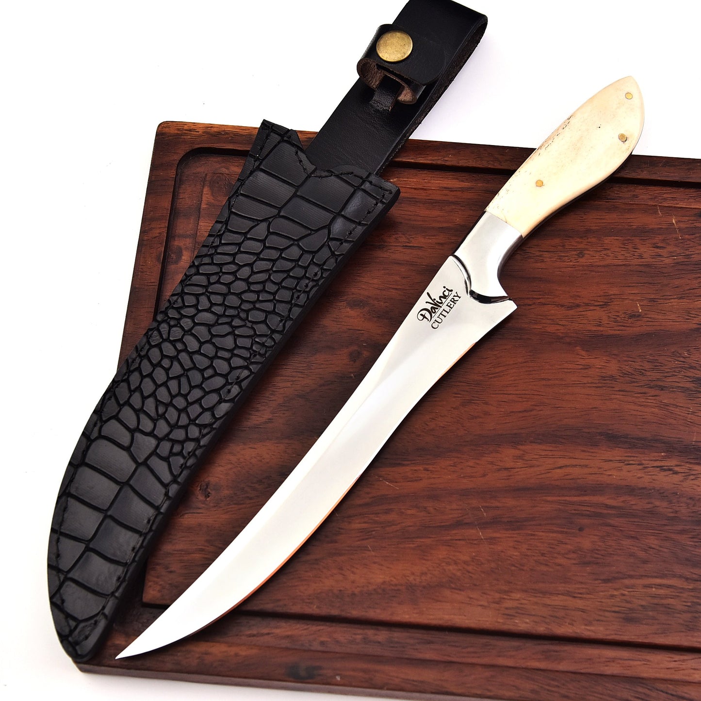 The Camel Fillet Knife - Beautiful Camel handle & Leather Sheath